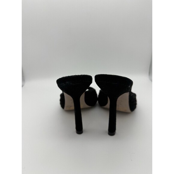 Schutz Sandal 4" Heels Womens 8B Black Stiletto Slip On Wedding Square Toe - Picture 4 of 7